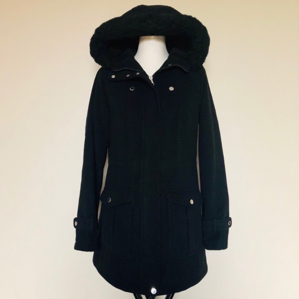 Liz Claiborne Black Quilted Anorak Winter Jacket
